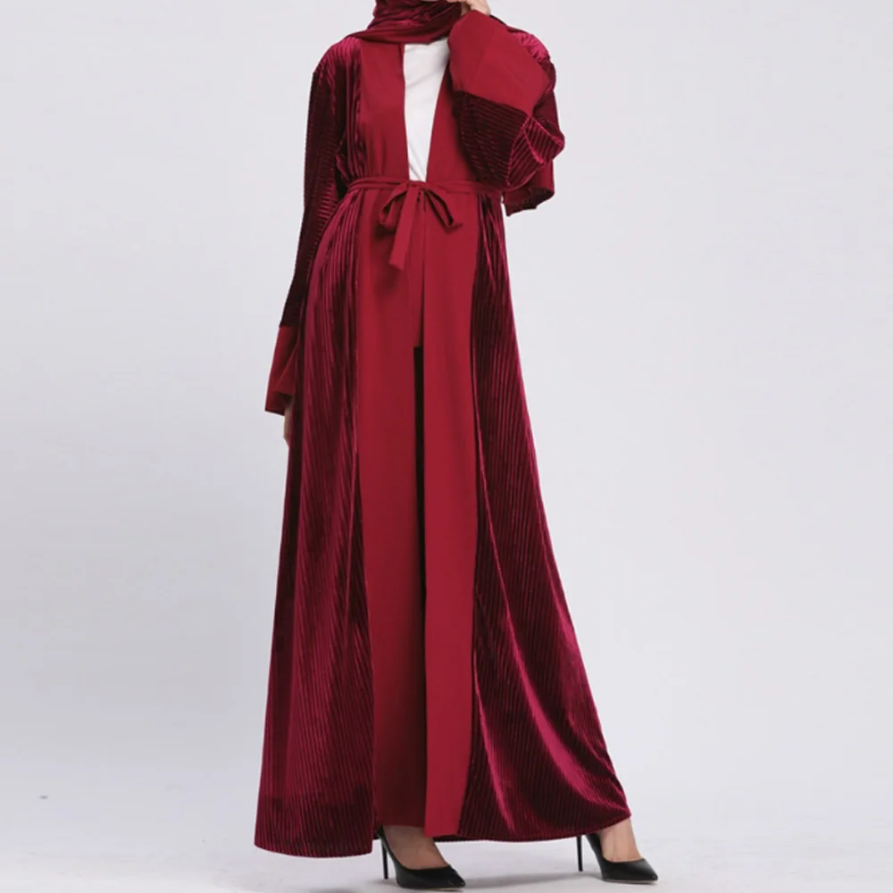 Женское платье Кафтан Abaya черное свободное мусульманское кимоно большого