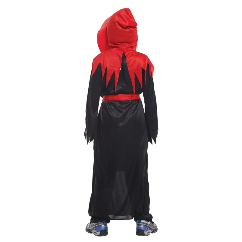 Детский костюм для мальчиков красный черный готический монах Devil Demon Vampire Пурима