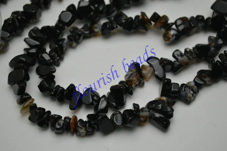 Натуральный черный агат кусочки свободные бусы принадлежности для изготовления