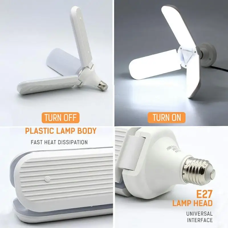E27 180LED складной светильник для гаража 36W постоянный ток, светильник высокой яркости, лампы