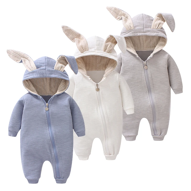 2021 г. Милые комбинезоны с ушками животных для маленьких девочек мягкие хлопковые