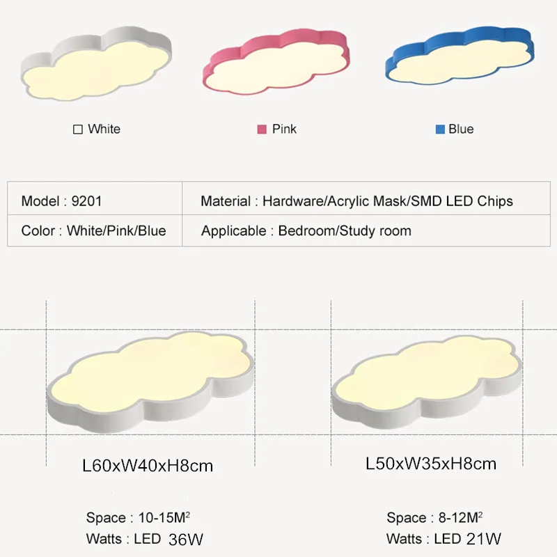 Потолочный светильник в виде облаков