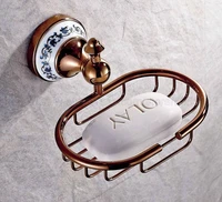 soap dishes rose gold brass with ceramic soap holder copper soap basket bathroom accessories bath hardware set zba390