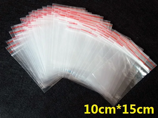 

100pcs/lot 10x15cm Jewelry Ziplock Zip Zipped Lock Reclosable Plastic Poly Clear Bags