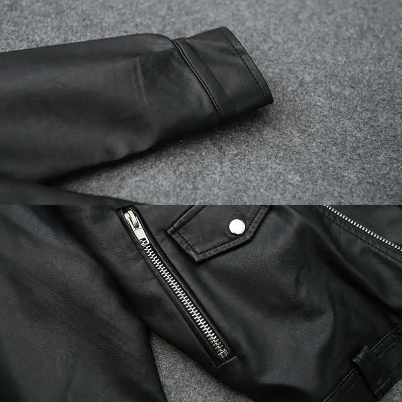 Женская куртка из ПУ кожи Veste femme модная Осенняя свободная приталенная