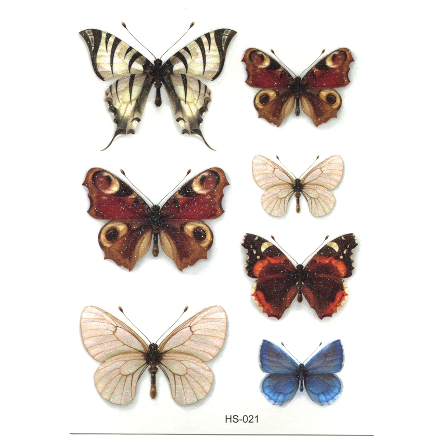 3 шт. водостойкие Временные татуировки бабочки|tattoo sticker|temporary tattoo stickerhenna tatoo |