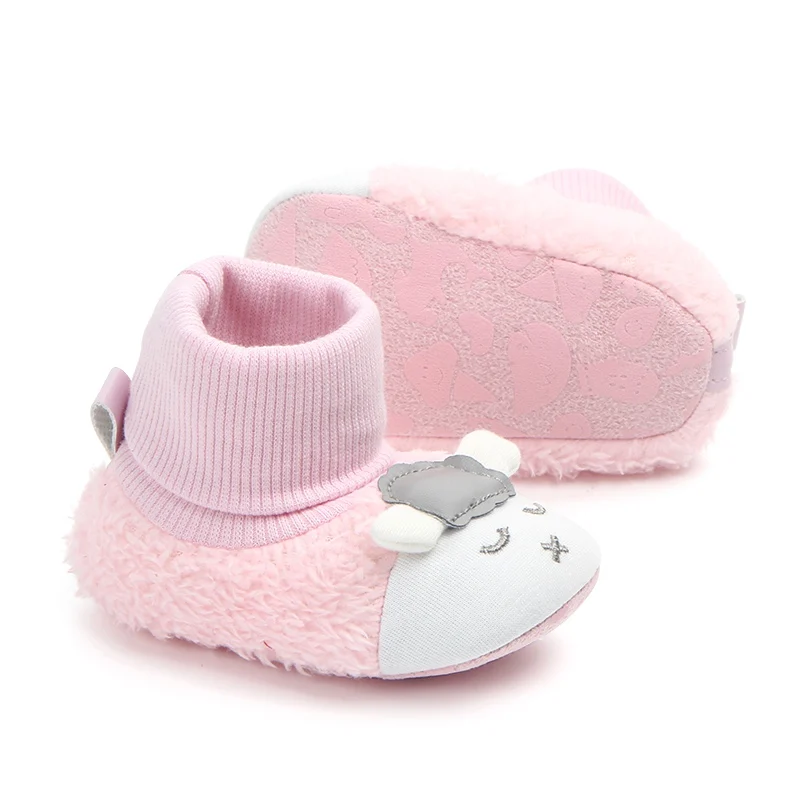

Baby Shoes Winter Boy Girl Lamb Slippers Prewalker Fur Winter Animal Ears Toddler Newborn First Walker sz