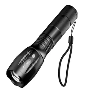 Светодиодный фонарик с логотипом, водонепроницаемый, XML-T6, Алюминиевый, масштабируемый, портативный фонарь для кемпинга, наружного ночного освещения