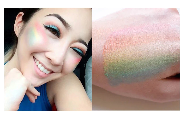 NOBLYOU 6 Colors Rainbow Eyeshadow Palette Matte Diamond Glitter Matallic Eye Shadow in One Makeup Set for Beauty |