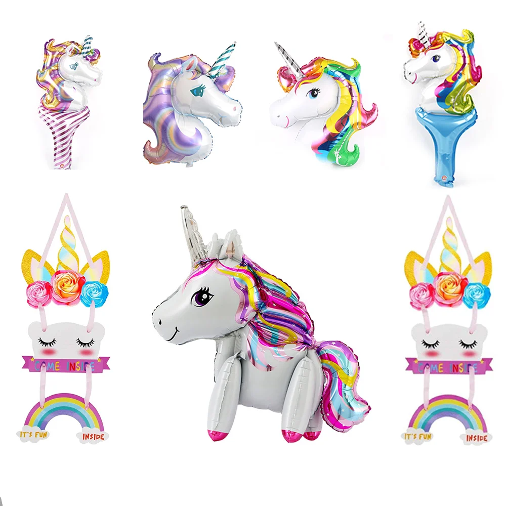 

Cartoob Unicorn Aluminum Membrane Balloon DIY Wedding Party Decoration Balloons Kids Birthday Supplies Baby Shower Decor Rainbow