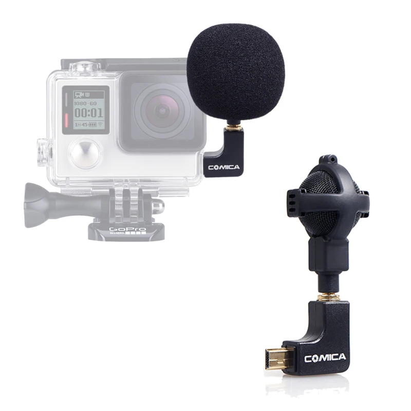 

Профессиональный мини стерео шар микрофон Omni Derectional Mic w/чехол для Gopro Hero 4 4 + 3 + 3 камеры