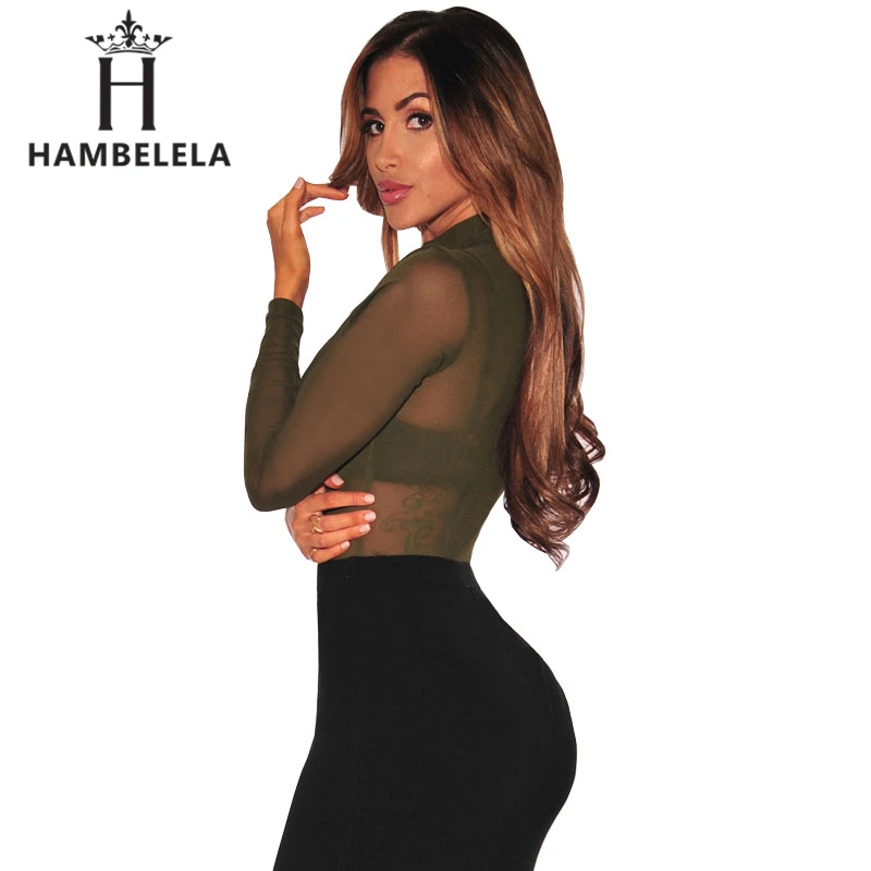 HAMBELELA 2017 Новый женский сексуальный боди Белый Черный с длинным рукавом