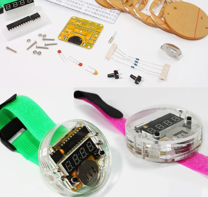 DIY светодиодный набор электронных часов с прозрачной крышкой|clock kit|kit kitselectronic kit |