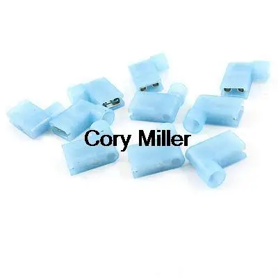 

9mm Dia Hole Flag Crimp Terminals Connectors Light Blue