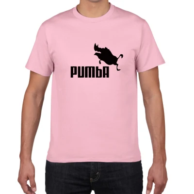 03 pink Забавная футболка, милые футболки homme Pumba/Pira, мужские хлопковые топы с короткими рукавами, крутая футболка, летний Трикотажный костюм, футболка для мужчин - Цвет: 03 pink