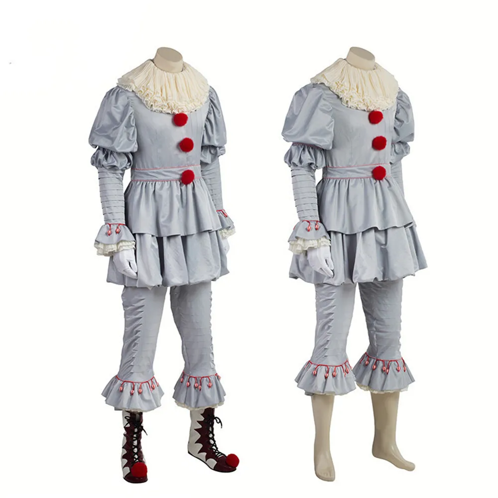 Косплей из фильма ужасов Стивен Кинг это Хэллоуин клоун Джокер Pennywise костюмы для взрослых Карнавальные Пурим в масках Бальные вечерние платья
