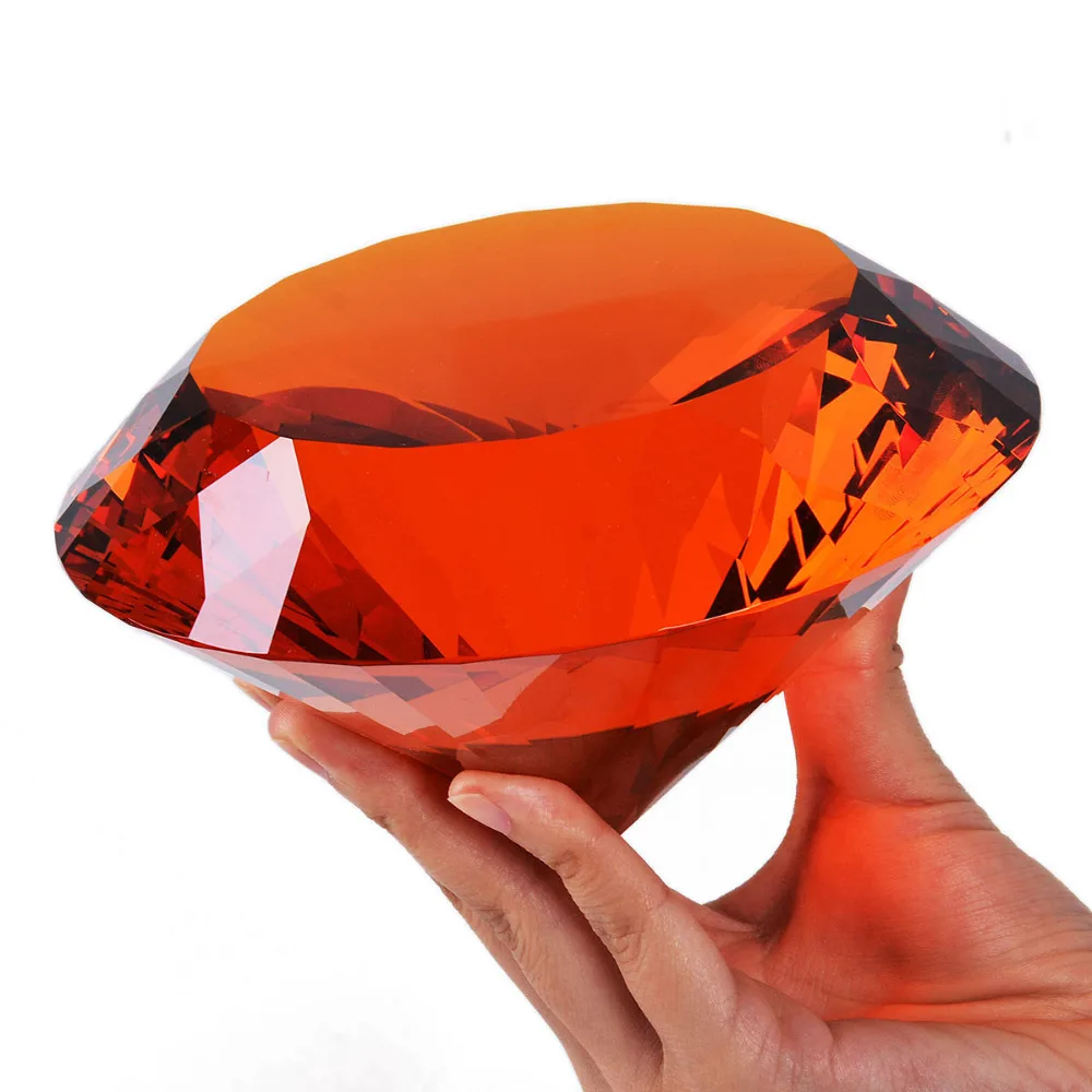 

15cm crystal glass diamond jewelry craft Diamond Shape Crystal Rhinestone Paperweight Wedding Party Favours Home Decoration Gift