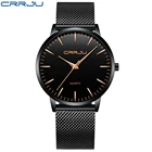 Часы наручные CRRJU мужские деловые, брендовые Роскошные Кварцевые ультратонкие с сетчатым ремешком, 2019