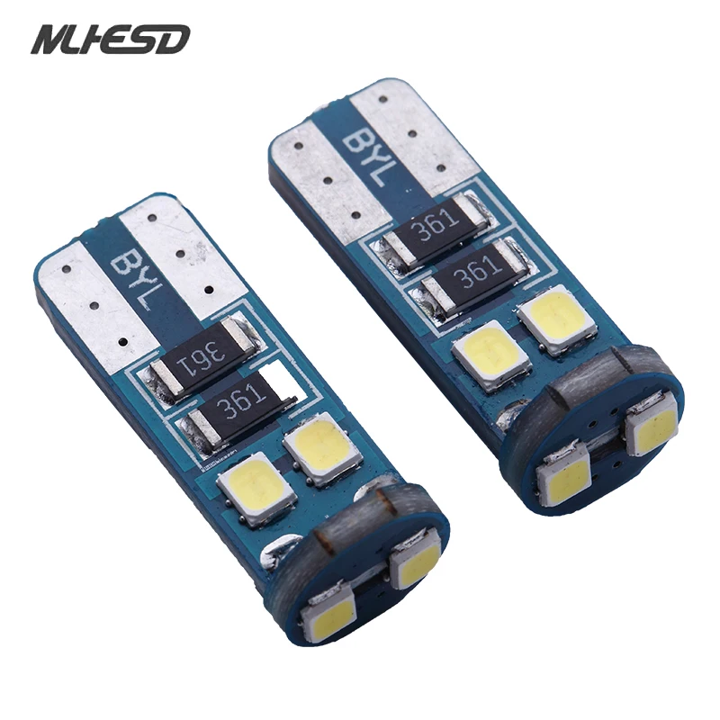 

10 шт. супер яркие светодиодные лампы T10 W5W 194 168 6SMD Canbus без ошибок 12 В автомобильные лампы Индикатор светильник ПА для парковки