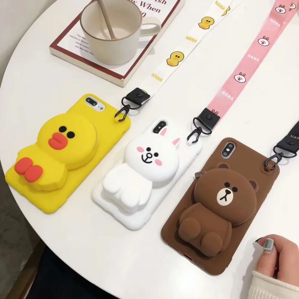 Чехол ORYKSZ с милым мультяшным медведем для iPhone X, XR, XS, Max, 6, 6s, 7, 8 Plus, мягкий силиконовый чехол для iPhone 11 Pro, Max, задняя крышка