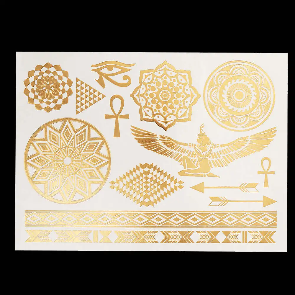 1 шт., блестящая металлическая водостойкая татуировка, золото, серебро, женская мода, хна, YS-51, перо павлина, дизайн, для лица, веснушки, временная татуировка - Цвет: YS48