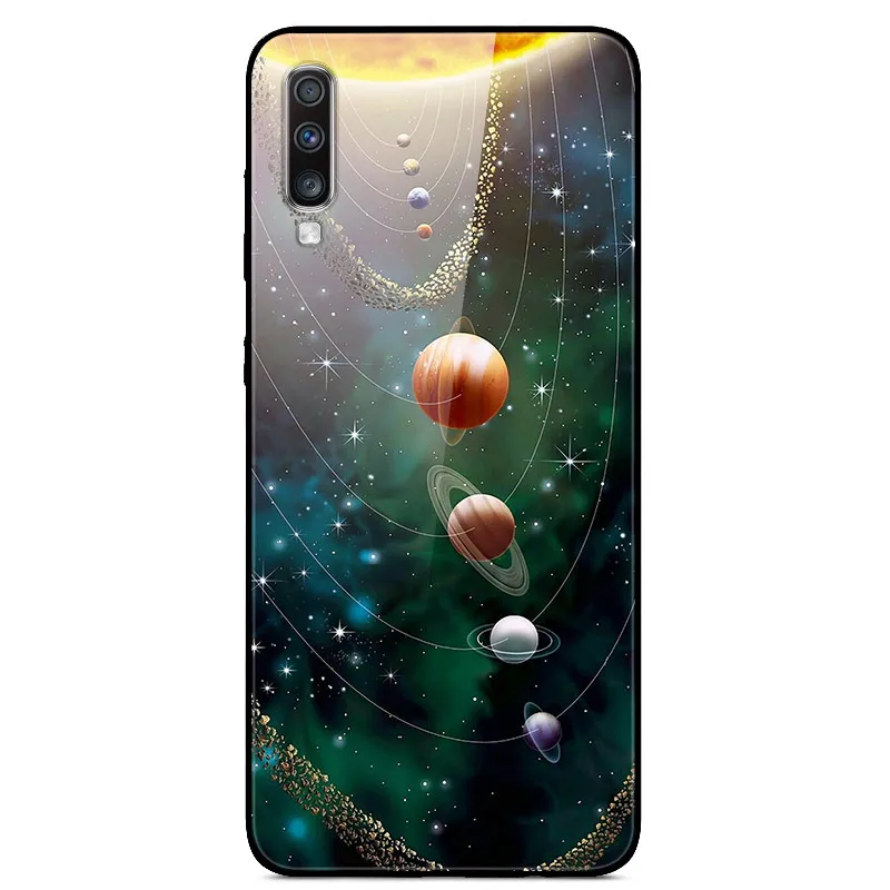 as photo 12 Роскошный стеклянный чехол для samsung Galaxy A70, чехол A 70, чехол на заднюю панель для samsung A70, чехол A705F 6,", ТПУ Рамка, бампер - Цвет: as photo 12
