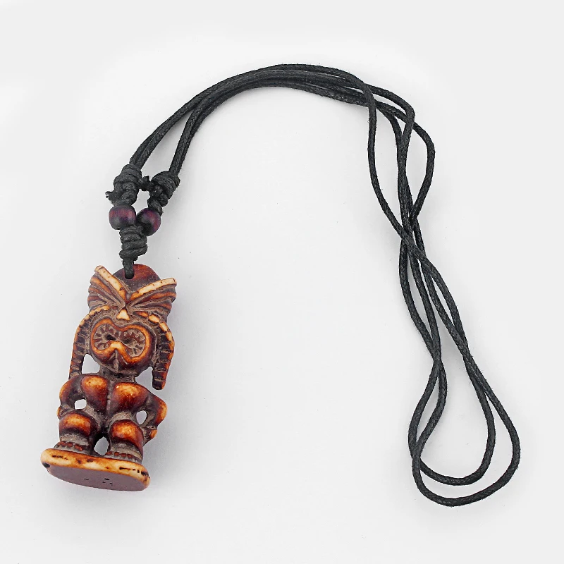 Мужские подвески и ожерелье из черного вощеного хлопка 1 шт.|Ожерелья с подвеской|