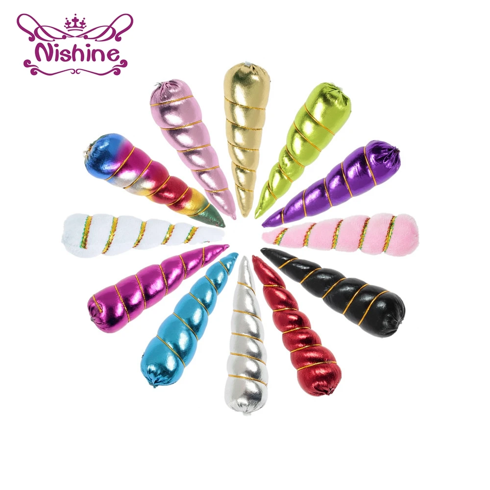 Nishine 1 шт. 12 цветов Детские блестящие рожки единорога для повязки на голову
