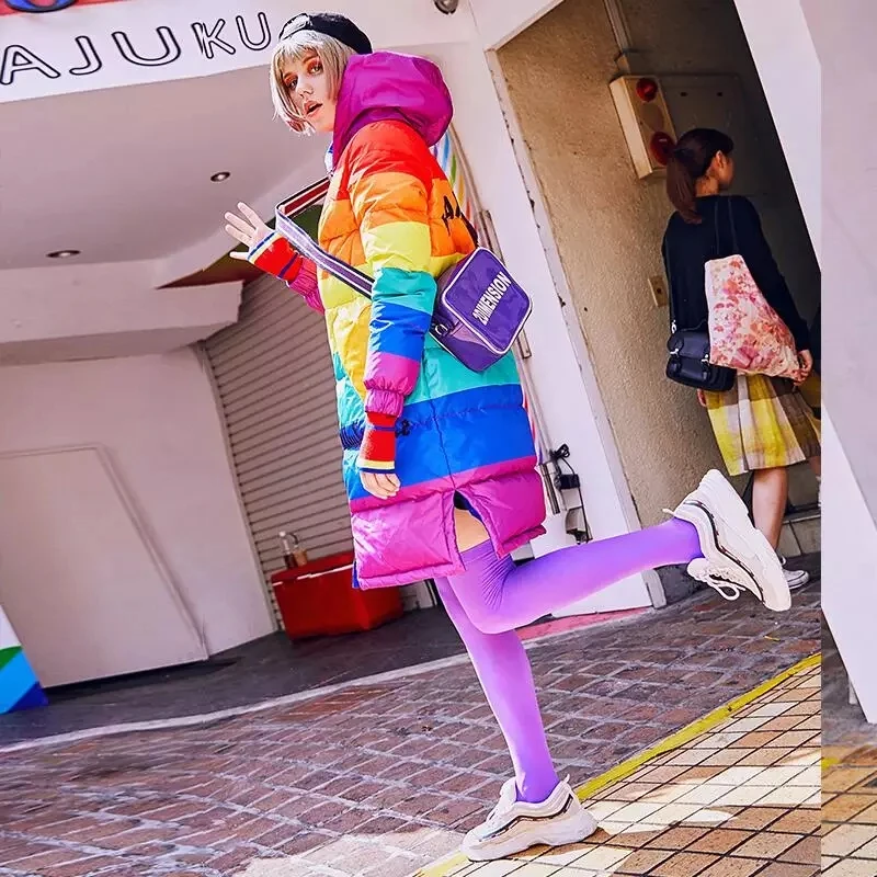 2019 зимние толстые белые пуховые Лоскутные пуховики женские модные цветные