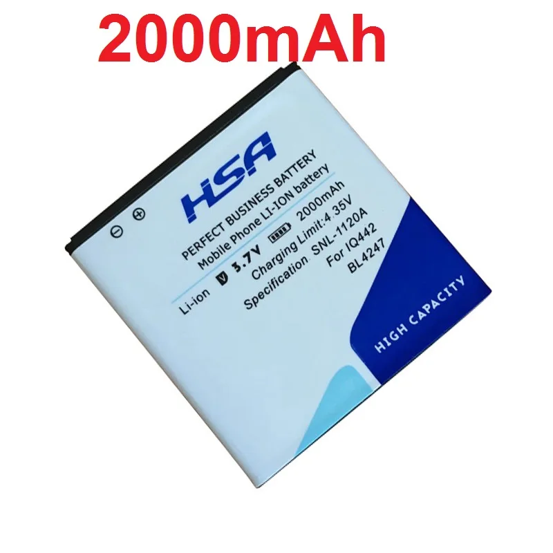 Новинка 2000 мАч BL4247 мобильный телефон аккумулятор для fly iq442 Quad Miracle 1 BL 4247