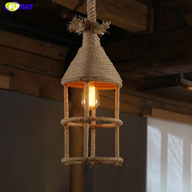 Подвесная лампа FUMAT Rope железная в стиле ретро промышленная для кофейного бара