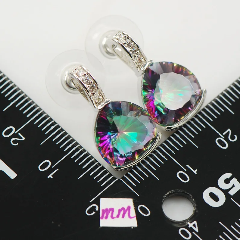 Новые женские серьги TE531 с радужным кристаллом из циркония|silver crystal earrings|crystal