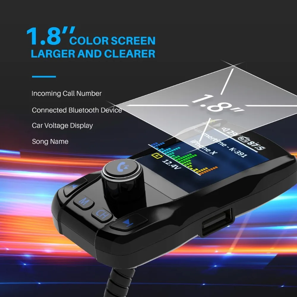 Nulaxy Fm передатчик Bluetooth Hands free Автомобильный MP3 плеер fm модулятор Поддержка USB Flash