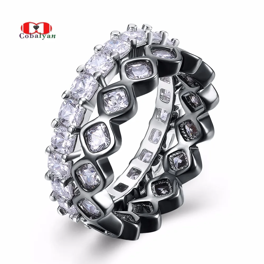 Allencoco черный пистолет покрытием личность площадь ААА Циркон Роскошные два круга