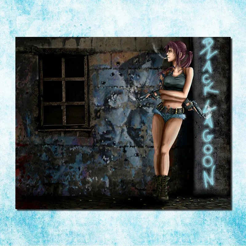 Black Lagoon Revy две стороны Аниме Арт шелк Холст печати плакатов 20x24 дюйм(ов)