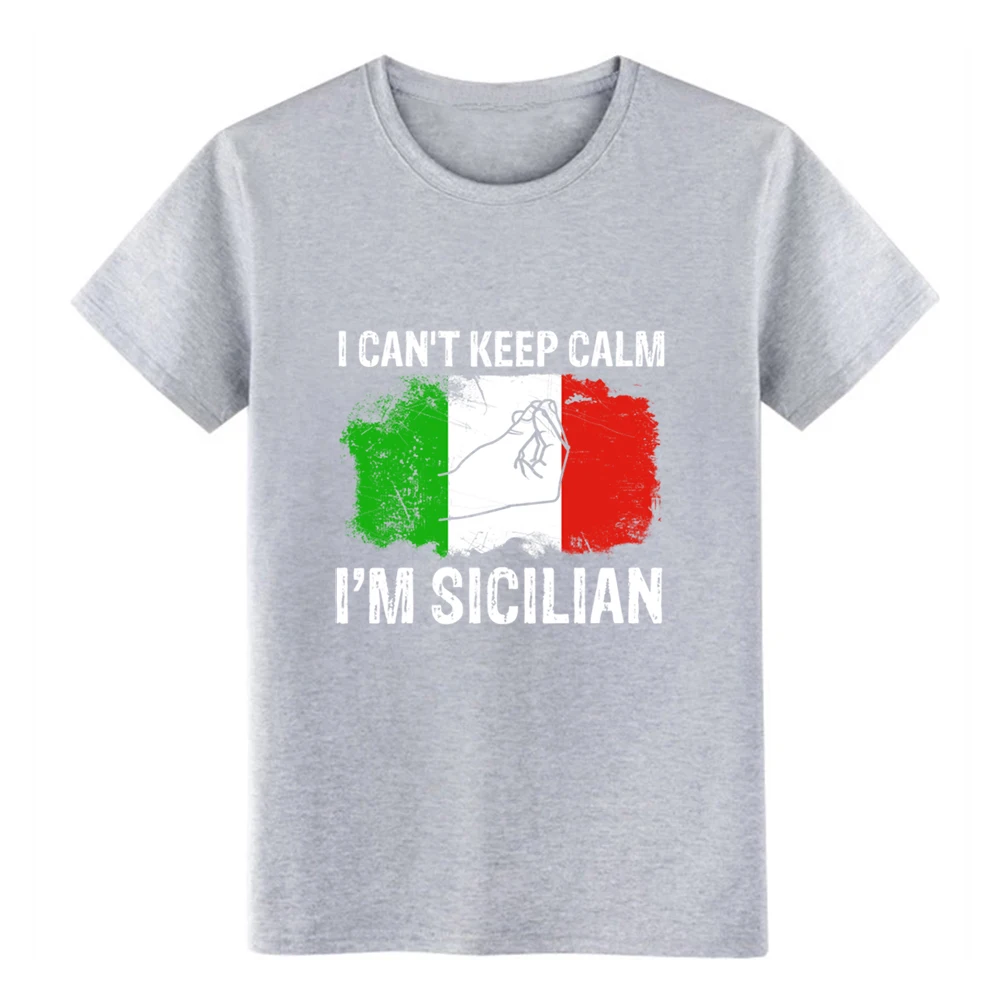Мужская забавная итальянская футболка с Сицилийским принтом I can't keep calm