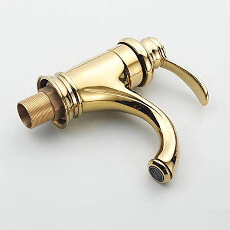 Смеситель для ванной комнаты с золотистой отделкой роскошный кран одним рычагом