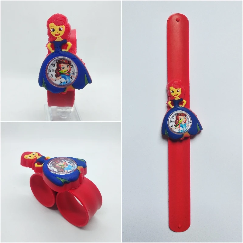 Skirt princess red Женские часы в стиле принцессы русалки с героями мультфильмов, детские часы, браслет с цифровым циферблатом, детские Студенческие часы для девочек, резиновые кварцевые часы - Цвет: Skirt princess red