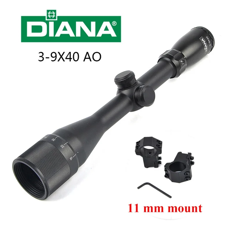 3-9x40 DIANA 4x32 тактический прицел 3-9X40 AO охотничьи прицелы 4-16x42 AO охотничий прицел винтовка прицелы длинный глаз рельеф Сфера снайперский пистолет - Цвет: 3-9x40