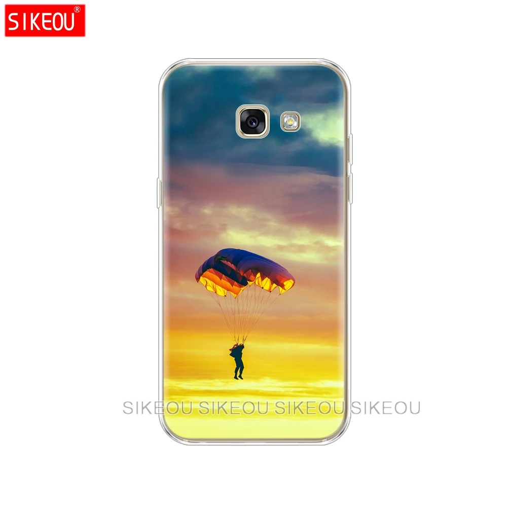 Силиконовый чехол для телефона Samsung Galaxy A6 A8 2018 A3 A310 A5 A510 A7 2016 2017 облака на голубом