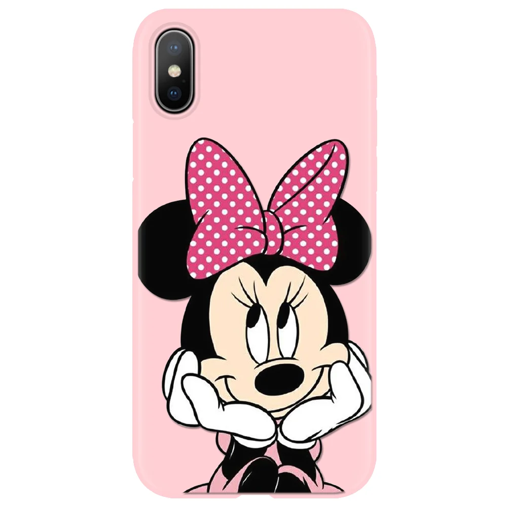 Pink Print Silicone Soft TPU Matte Phone Cases For iPhone XR X 8 6 6S Plus 11 Pro XS MAX 5 5S SE 9 Simple Color Case Color Cover