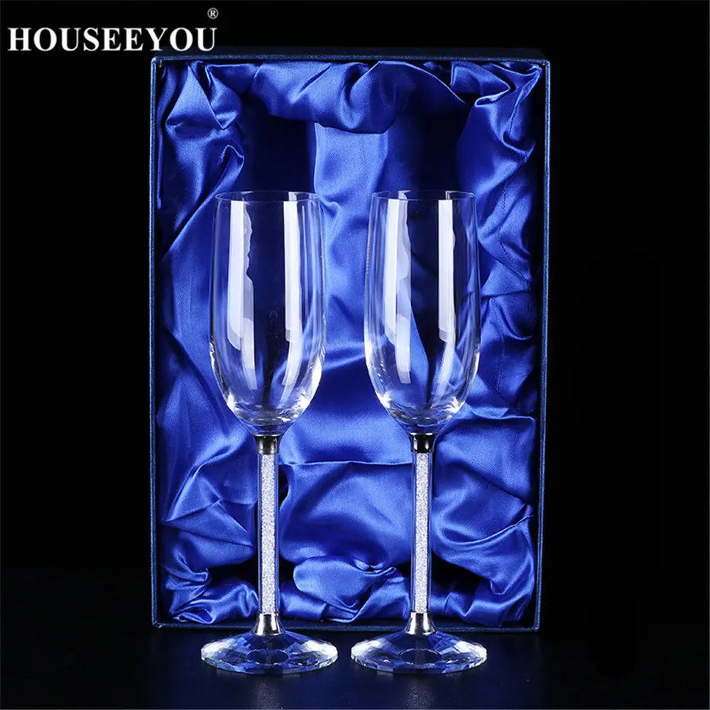 Хрустальные флейты для шампанского 250 мл хрустальные стразы свадебной