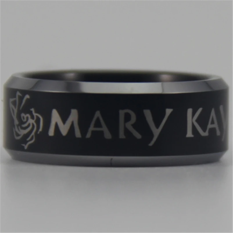 

Free Shipping YGK JEWELRY Hot Sales 8MM Black Mary Kay Design New Tungsten Comfort Fit Ring Gift Ring