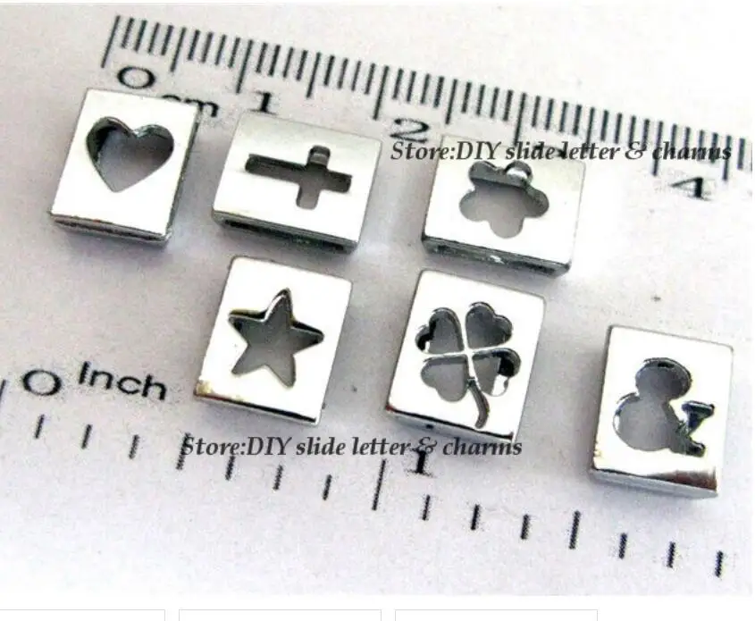 Wholesale 5pcs-10pcs Mix Style Hollow Slide Charms Fit 8mm Bracelet DIY Petcollar Free Shipping | Украшения и аксессуары