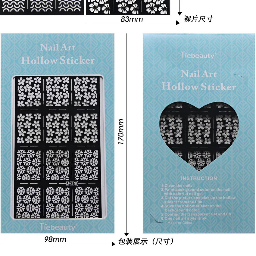 12 подсказок/лист черная серия JV Необычные шикарные треугольные Розы Цветочный