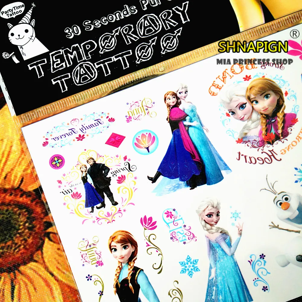 SHNAPIGN ледяная принцесса семья ребенок временная татуировка боди-арт