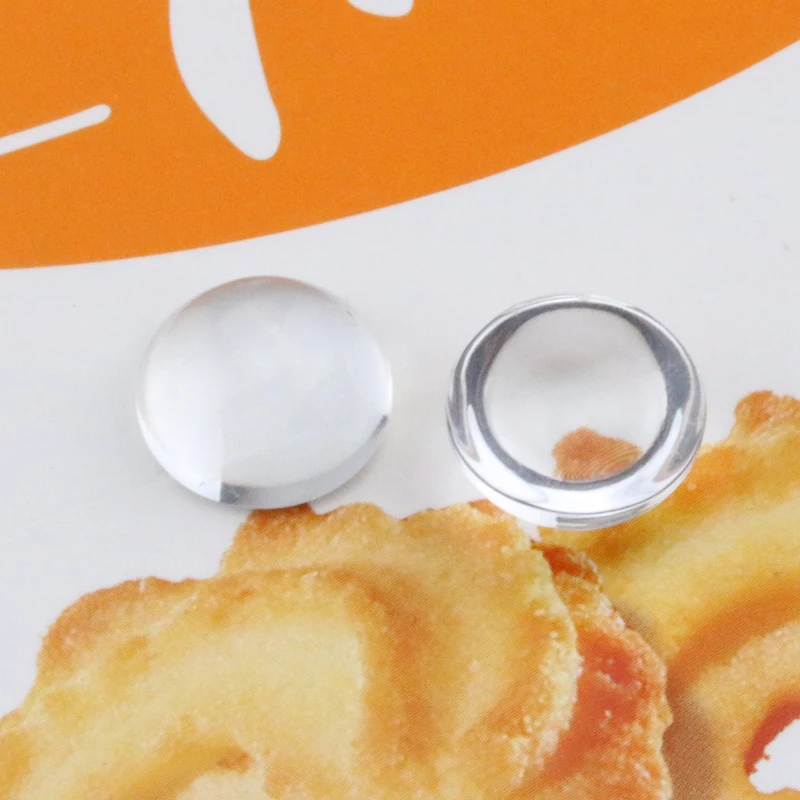 Стеклянные купольные кабошоны для магнита на холодильник 50 шт. 12 мм прозрачные