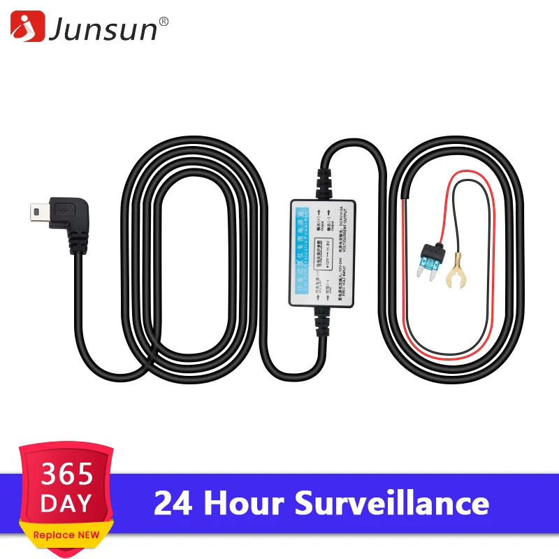 Junsun/12/24В 5В 3A автомобиля Зарядное устройство кабель мини usb комплект оборудования