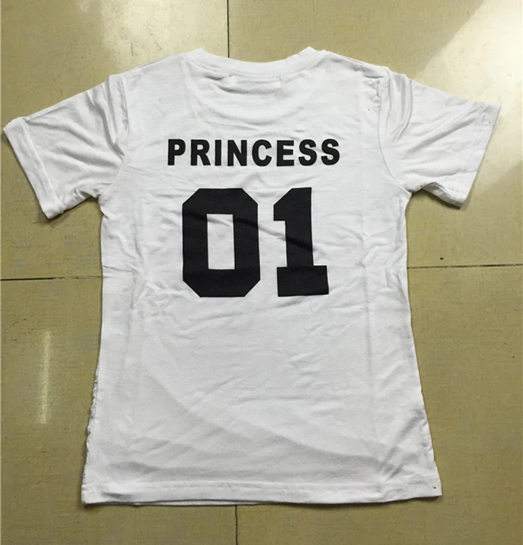 Family Look Short sleeved T-shirt Father Son Mother and Daughter Clothes 01 King Queen Prince Princess Family Matching Outfits