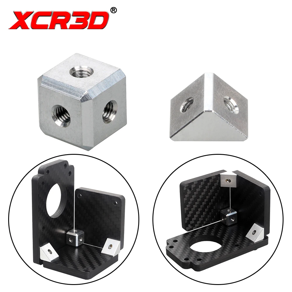 

XCR3D Printer Bracket Fixing Piece Parts Sheet Connector Triangle and Cube Aluminum Block Screw Nut DIY Accessories 5pcs